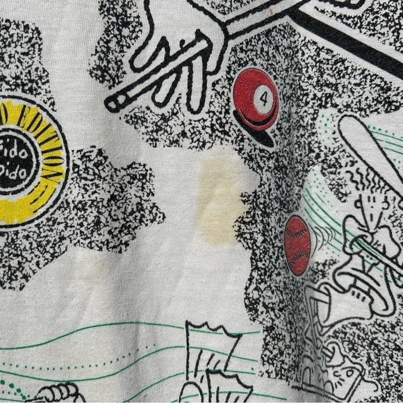 7-UP Fido Dido 80s Mascot Rare All Over Print Graphic Tee Large - Picture 7 of 8